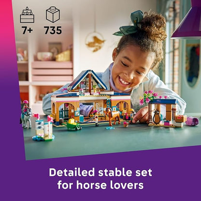 LEGO Friends Horse Stable and Riding Academy Building Toy for Girls & Boys - Pretend Play Set for Kids, Ages 7+ - W/3 Minidolls, Toy Animal Figures, & Accessories - Gift Idea for Birthdays - 42688