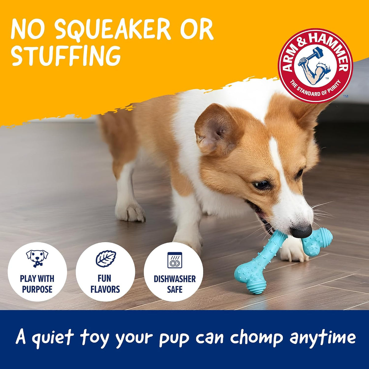 Arm & Hammer Nubbies, Dog Chew Toy - TriBone, Peanut Butter, 2 Pack