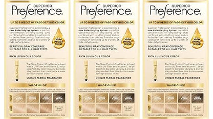 L'Oreal Paris Superior Preference Luminous Fade-Defying Permanent Hair Color, Hair Dye For Up to 9 Weeks of Radiance, Lightest Natural Blonde 9.5NB, 1 Hair Dye Kit (Pack of 3)