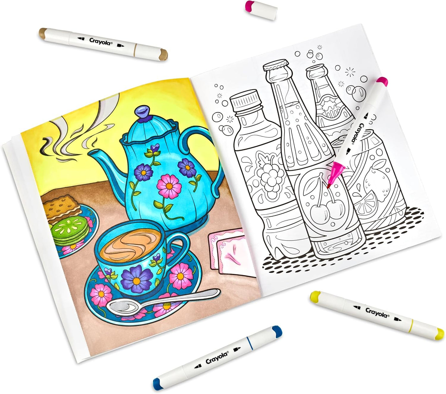 Crayola Stay Hydrated Adult Coloring Book, 32 Pgs, Premium Paper, Stress Relief and Relaxation Activities, Gift for Women and Men