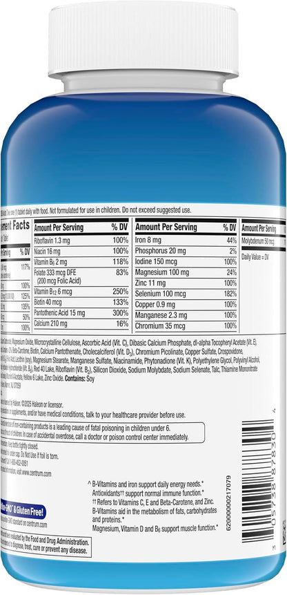 Centrum Multivitamin for Men, Multivitamin/Multimineral Supplement with Vitamin D3, B Vitamins and Antioxidants, Gluten Free, Non-GMO Ingredients - 250 Count