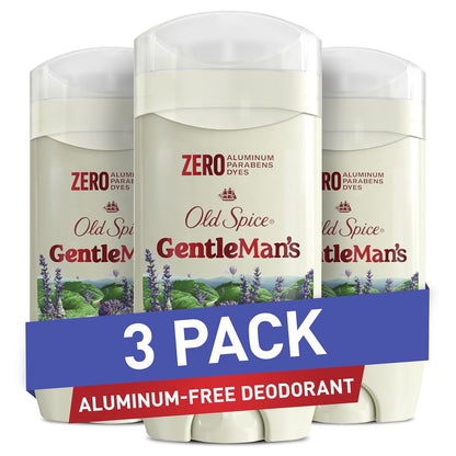 Old Spice GentleMan's Aluminum Free Dry Feel Deodorant for Men, 24/7 Lasting Freshness, Gentle on Skin with Skin Conditioners, Lavender + Mint Scent, 3.0 oz (Pack of 3)