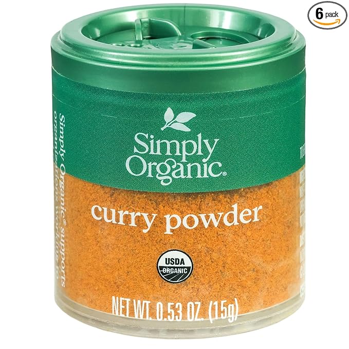 Simply Organic Curry Powder, Certified Organic, Kosher, Mini Spices | 0.53 Ounce (Pack of 6)