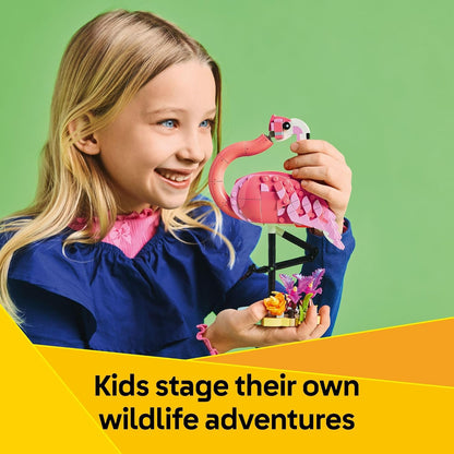 LEGO Creator 3 in 1 Wild Animals: Pink Flamingo Animal Building Toy - Playset with 3 Build Options, Pink Flamingo, Cockatoo, or Axolotl - Learning Toy for Kids, Ages 8+ - 31170