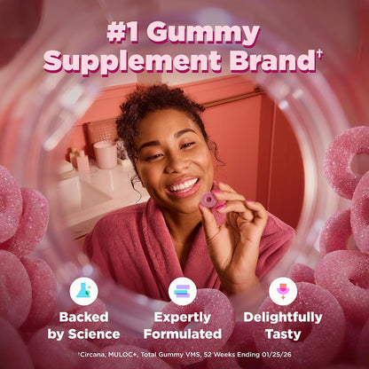OLLY Period Hero Gummies, PMS Support Supplement,* Cran-Raspberry- 60 Count
