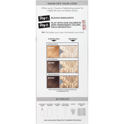 L'Oreal Paris Colorista Hair Bleach, Hair Dye Kit for All Over Blonde Hair Color, 1 Hair Bleach Kit