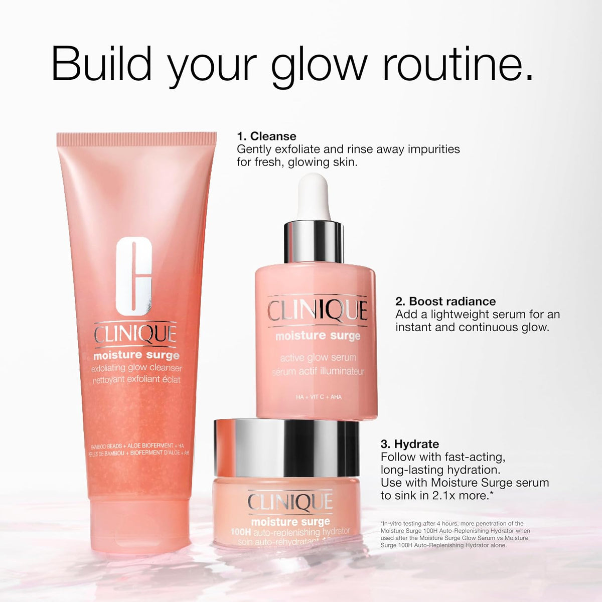 Clinique Moisture Surge 100H Auto-Replenishing Hydrator Oil Free Face Moisturizer | With Hyaluronic Acid, Aloe Bioferment and Vitamins C + E | For All Skin Types | Hydrating + Moisturizing