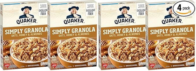 Quaker Simply Granola Honey & Almond,(Pack of 4)