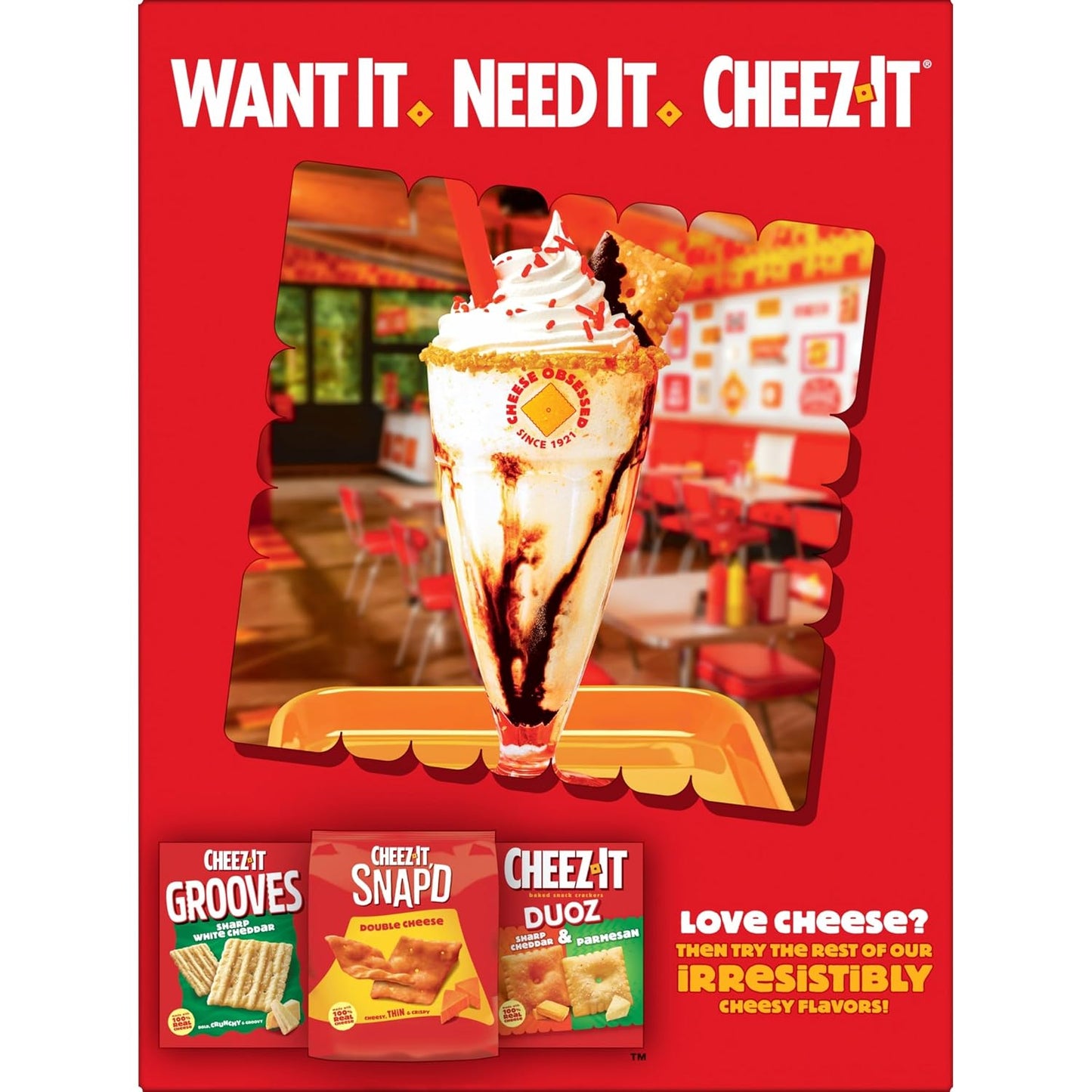 Cheez-It Baked Snack Crackers, Lunch Snacks, Smoked Cheddar, 12.4oz Box (1 Box)