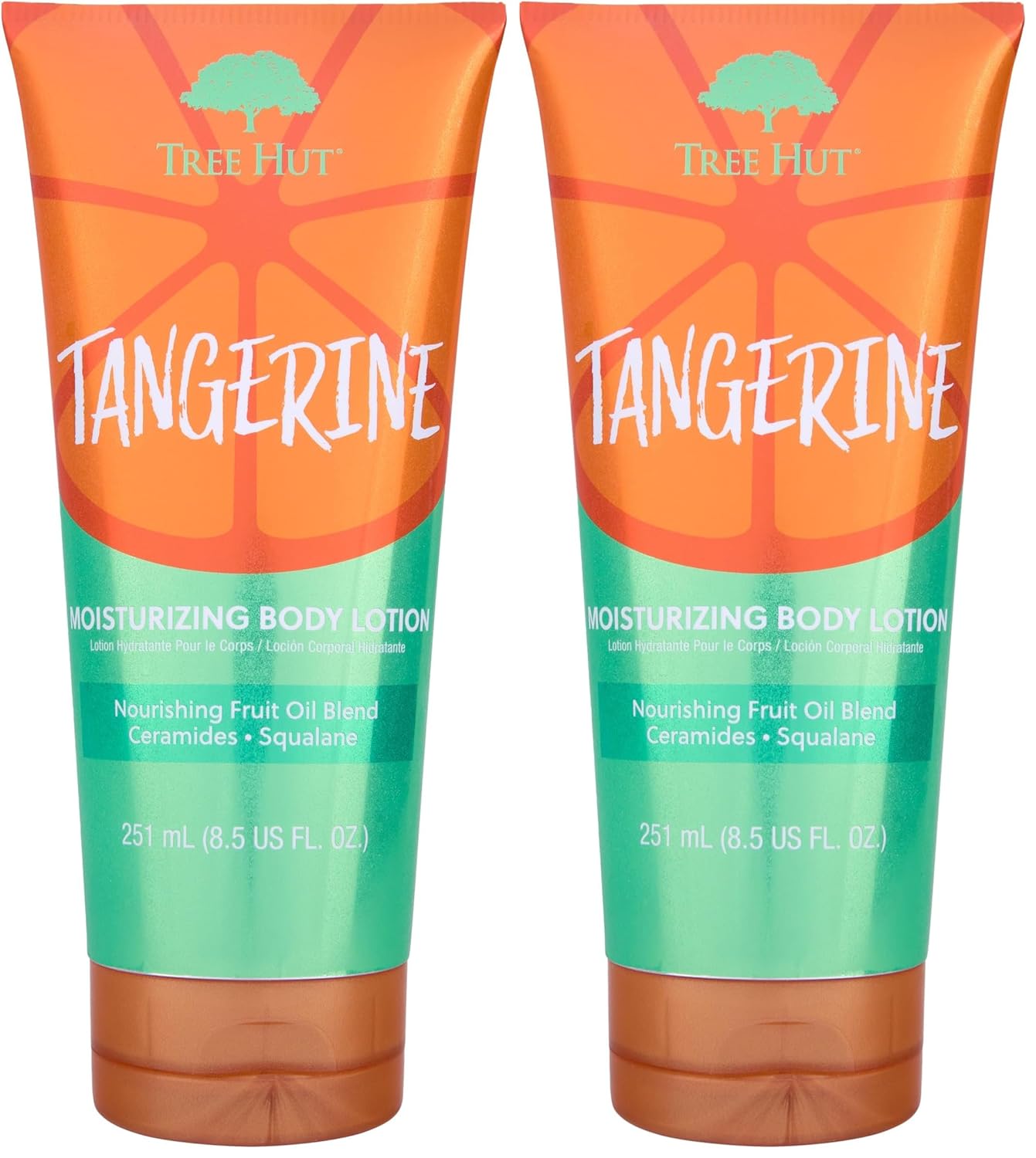 Tree Hut Tangerine Moisturizing Body Lotion, Ceramide and Squalene Formula Helps Protect Skin, Long-lasting Hydration Leaves Skin Feeling Soft & Moisturized, 8.5 Fl Oz. (Pack of 2)