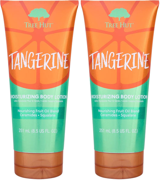 Tree Hut Tangerine Moisturizing Body Lotion, Ceramide and Squalene Formula Helps Protect Skin, Long-lasting Hydration Leaves Skin Feeling Soft & Moisturized, 8.5 Fl Oz. (Pack of 2)