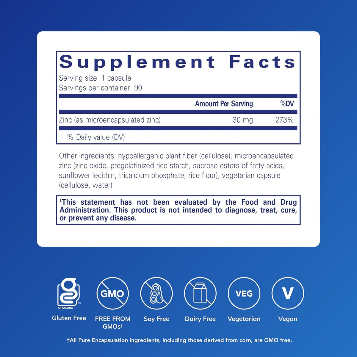 Pure Encapsulations UltraZin Zinc, 90 Capsules