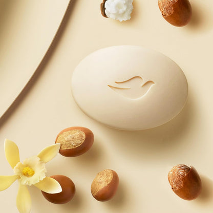 Dove Beauty Bar Soap Shea Butter for Nourished,Radiant Skin,Enriches Skin 3.75 oz,(Pack of 8)