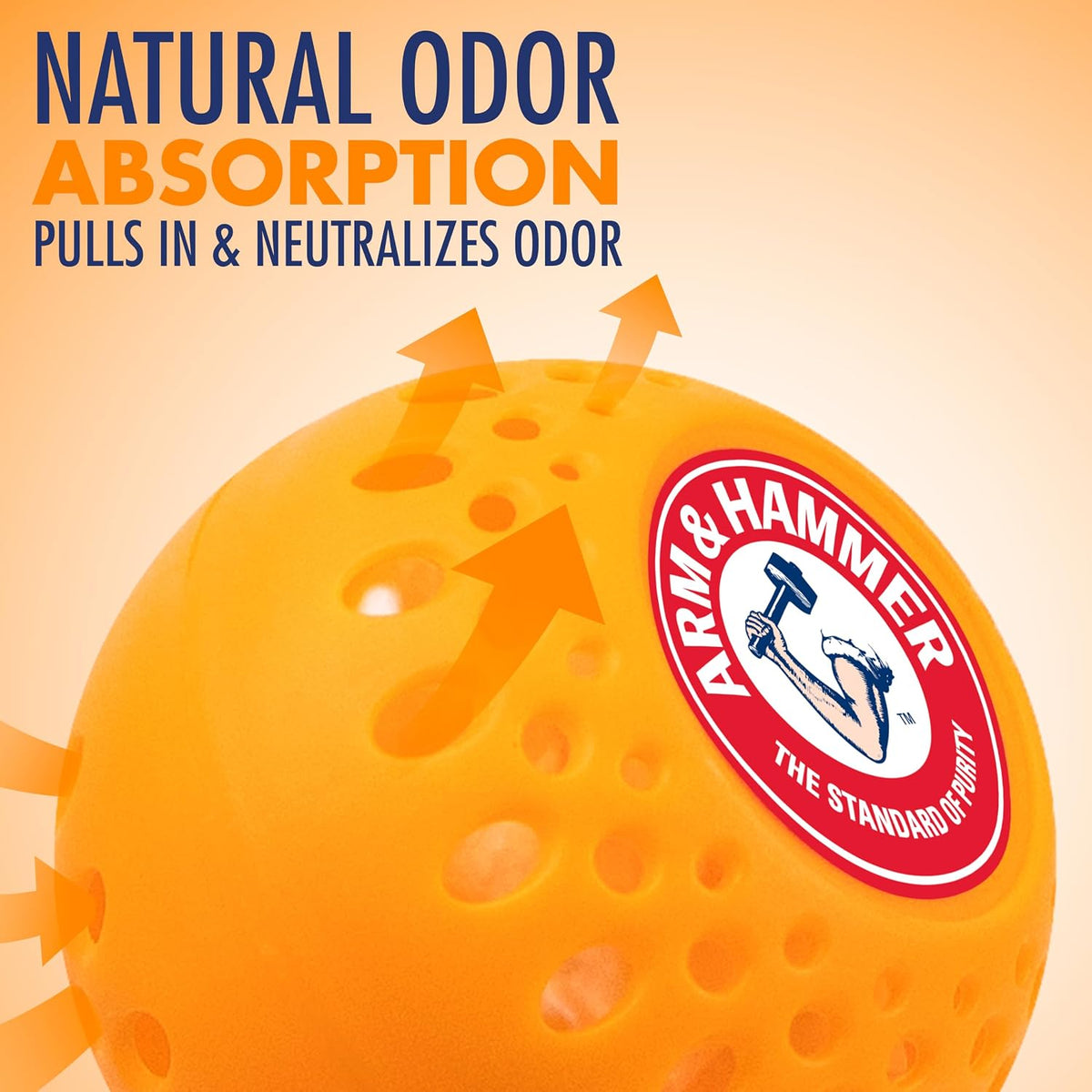 Arm & Hammer OdorBusterz Odor Eliminator Balls, Clean Burst, 6 Count – Baking Soda Odor Control for Closets, Drawers, Hampers & Small Spaces