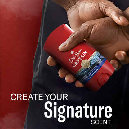 Old Spice Antiperspirant Deodorant for Men, 24/7 Sweat & Odor Protection, 24/7 Lasting Freshness, Invisible Solid, Captain with Bergamot Scent, 2.6 oz (Pack of 6)