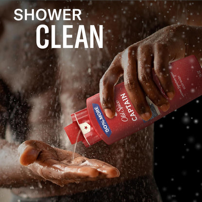 Old Spice Refreshing Body Wash for Men, 3X Defense, 24/7 Shower Fresh with Long Lasting Scent, Red Collection, Captain with Bergamot Scent, 24 oz (Pack of 4)