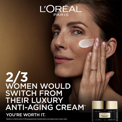 L'Oreal Paris Age Perfect Anti-Aging Midnight Cream, Face Moisturizer with Shea Butter to Reduce Wrinkles and Firm Skin, 1.7oz + Serum Sample