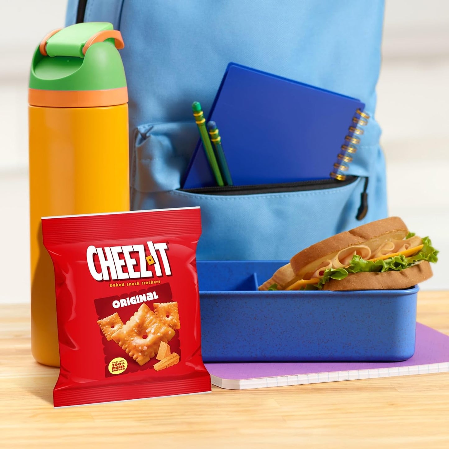 Cheez-It Baked Snack Cheese Crackers, Original, Single Serve, 1 oz Bags (12 Count)