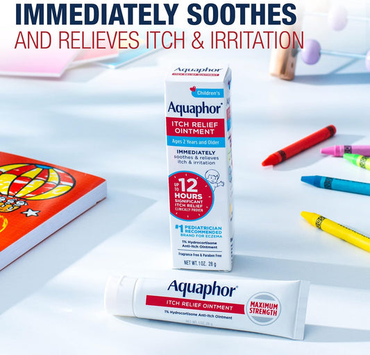 Aquaphor Children's Itch Relief Ointment, 1% Hydrocortisone, 2 x 1 OZ