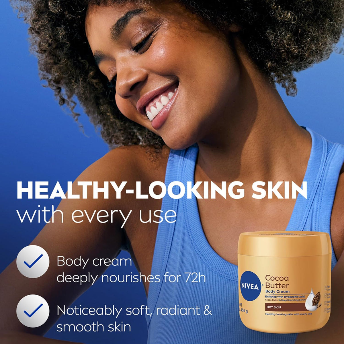 NIVEA Cocoa Butter Body Cream with Deep Nourishing Serum, Cocoa Butter Cream for Dry Skin, 16 Ounce Jar (Pack of 12)