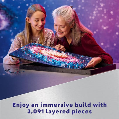 LEGO Art The Milky Way Galaxy Building Set - Space Decor DIY Kits for Adults for Bedroom wall, Ages 18+ - Gift Ideas for Astronomy Lovers, Men & Women - Includes Frame for Display - 31212
