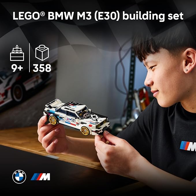 LEGO Speed Champions BMW M3 (E30) 77263 | Building Toy for Boys & Girls, Ages 9+, Detailed Toy Car for Kids, Play or Display Model, 358 pieces, Gift for Birthdays
