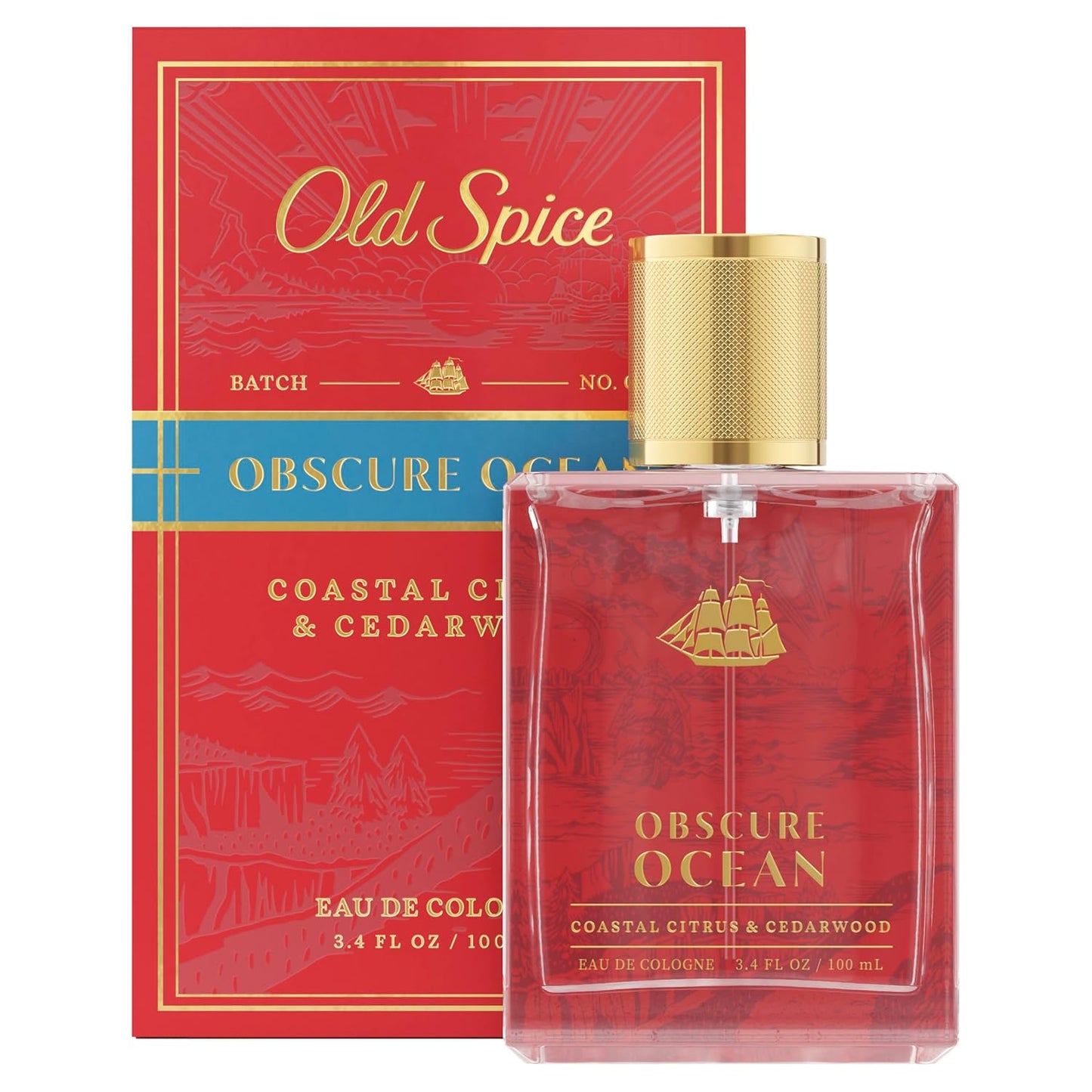 Old Spice Cologne for Men, Premium & Pairable Fragrance Spray, Obscure Ocean with Coastal Citrus & Cedarwood Signature Scent, Masculine & Sophisticated for Day & Night Wear, Eau de Cologne, 3.4 fl oz