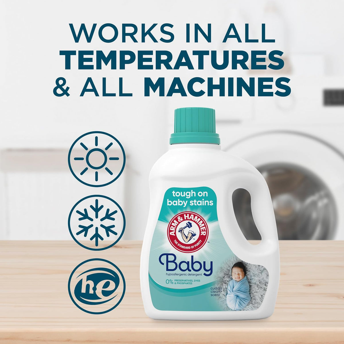 ARM & HAMMER Baby Hypoallergenic Laundry Detergent Liquid, 100.5 Fl Oz