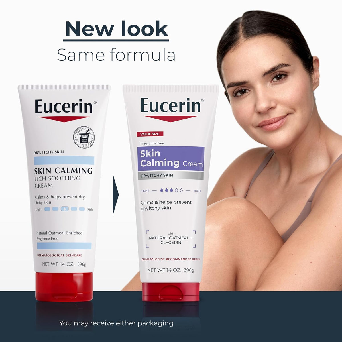 Eucerin Skin Calming Cream with Natural Oatmeal and Glycerin, 14 Ounce (Pack of 12)