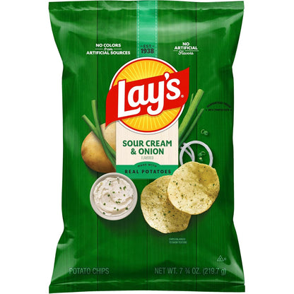 Lay's Sour Cream & Onion Flavor, 7.75 Oz