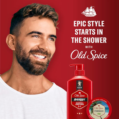 Old Spice Fiji Pomade for Men, Loose Hold, Low Shine, Men's Hair Styling, 2.22 Oz Each, Twin Pack (Pack of 4)