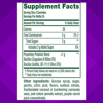 Vitafusion Probiotic Gummies | 5 Billion CFU Per 2 Gummies