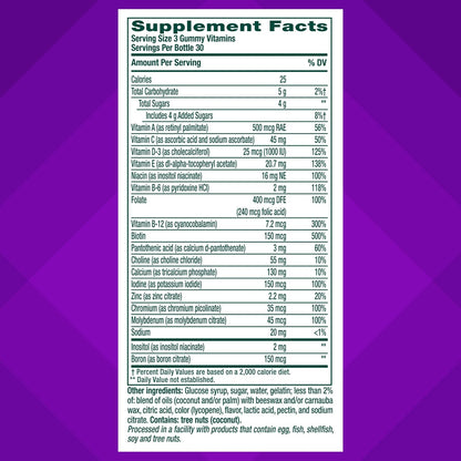 Vitafusion Power Plus Women’s Multivitamin Gummies,100% Daily Value or More of 10Nutrients,HelpsSupport Nerve,Energy Metabolism,Bone & Immune Health,Strawberry & Watermelon Flavor,90 Count (Pack of 2)