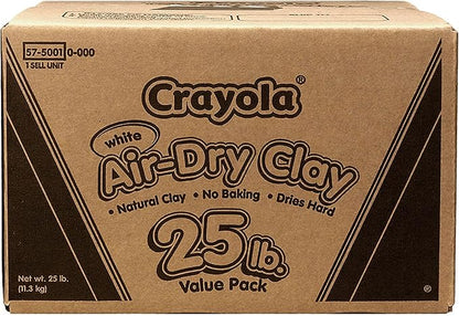 Crayola Air Dry Clay for Kids - White, 25lbs, Teacher Wishlist Supplies, Classroom Must Haves, Bulk Modeling Clay for Kids, No Bake, Sculpting & Molding Material | Classroom Must Haves, Bulk Modeling Clay for Kids, No Bake, Sculpting & Molding Material