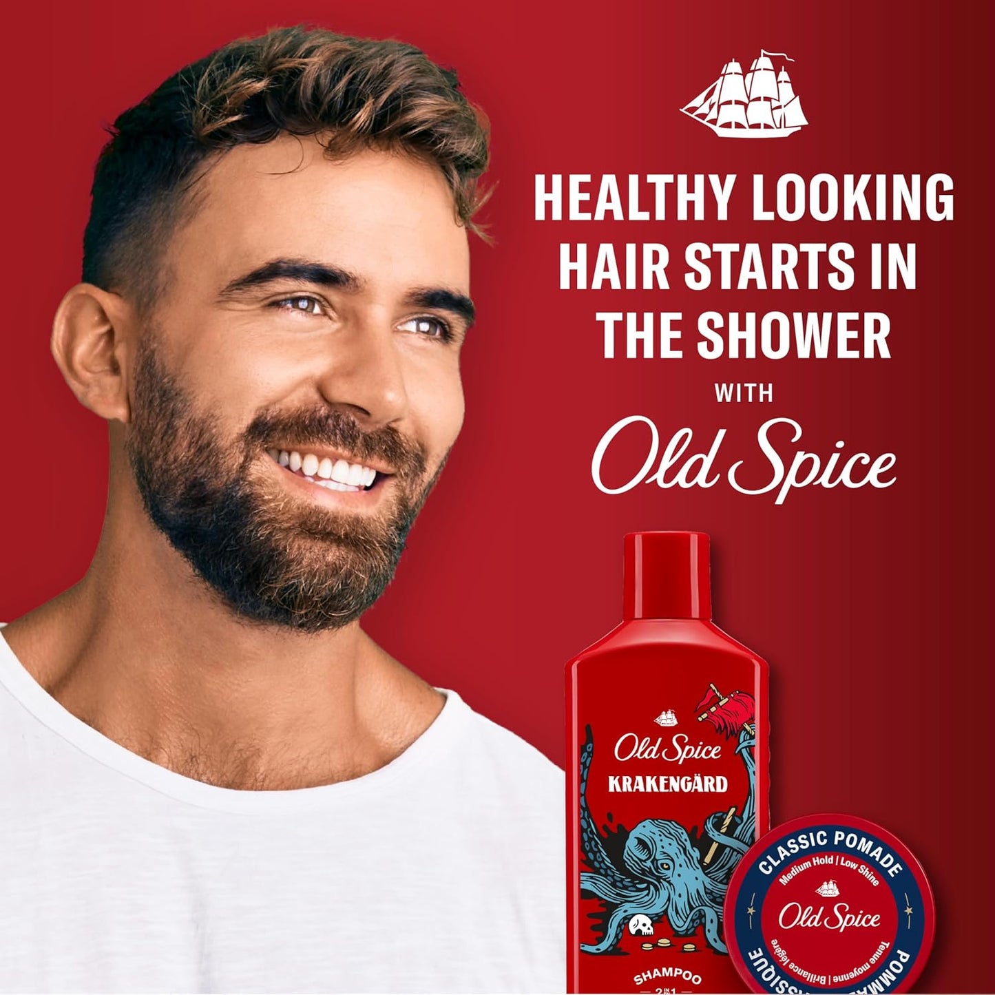 Old Spice Mens 2-in-1 Shampoo and Conditioner Set, Krakengard, For All Hair Types, Healthier, Fuller, More Moisturized Looking Hair, 13.5 fl oz Each (Pack of 6)