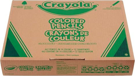 Crayola Colored Pencil Classpack (462ct), Teacher Appreciation Gifts | Classroom Must Haves, School Supplies, Bulk Colored Pencils, 14 Assorted Colors, Ages 3+