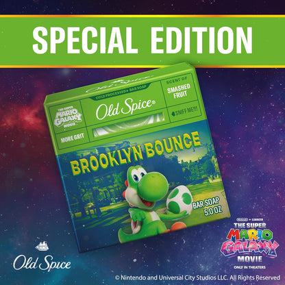 Old Spice Bar Soap for Men, x The Super Mario Galaxy Movie, Cold Pressed with Grit, Made with Natural Oils & Plant Based Cleanser, Smashed Fruit with Passion Fruit & Sunshine Scent, 5.0 oz