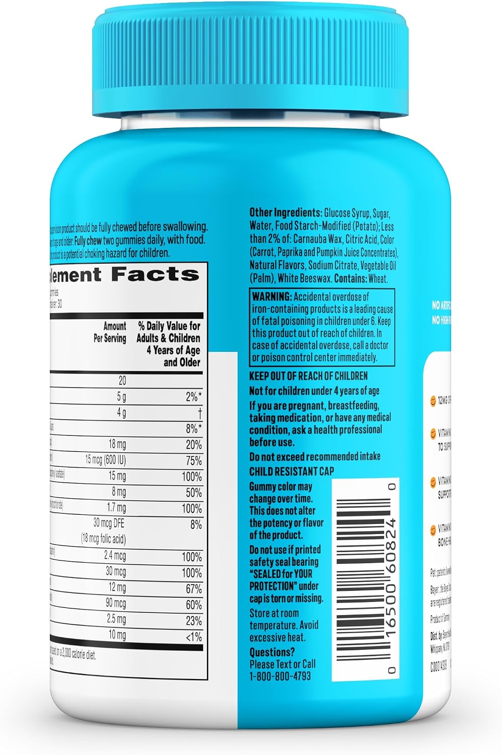 One A Day Kids Multivitamin with Iron Gummy, Vitamin D, Vitamin C, E, Zinc for Immune Support, Gummy Vitamins, Kids Multivitamin Gummies with Iron, Orange & Pineapple Flavor, 60 Ct(Packaging May Vary)