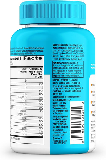 One A Day Kids Multivitamin with Iron Gummy, Vitamin D, Vitamin C, E, Zinc for Immune Support, Gummy Vitamins, Kids Multivitamin Gummies with Iron, Orange & Pineapple Flavor, 60 Ct(Packaging May Vary)