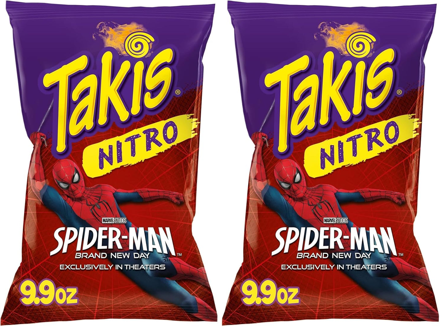 Takis Nitro 9.9 oz Sharing Size Bag, Habanero & Lime Flavored Extreme Spicy Rolled Tortilla Chips (Pack of 2)