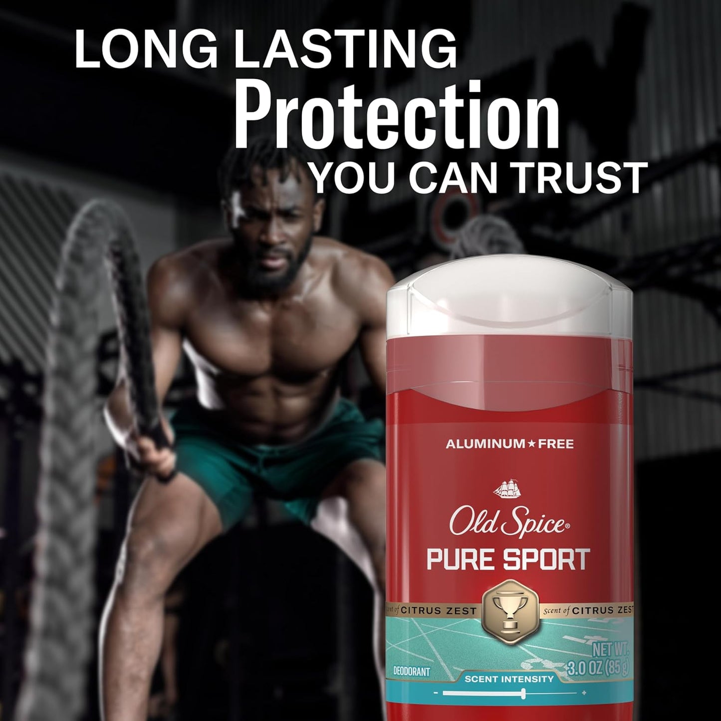 Old Spice Aluminum Free Deodorant for Men, 24/7 Odor Protection, 24/7 Freshness & Lasting Scent, Pure Sport with Citrus Zest Scent, 3.0 oz (Pack of 3)