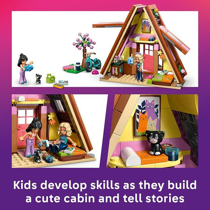 LEGO Friends Nature Glamping Cabin 42682 | Building Toys for Girls & Boys, Ages 6+, Dollhouse Cabin W/ 2 Minidolls for Pretend Play, 295 pieces, Gift For Birthdays
