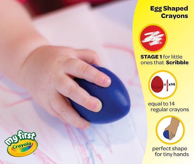 Crayola; My First Crayola; Palm-Grip Crayons; Art Tools; 6 Count; Designed for Toddlers