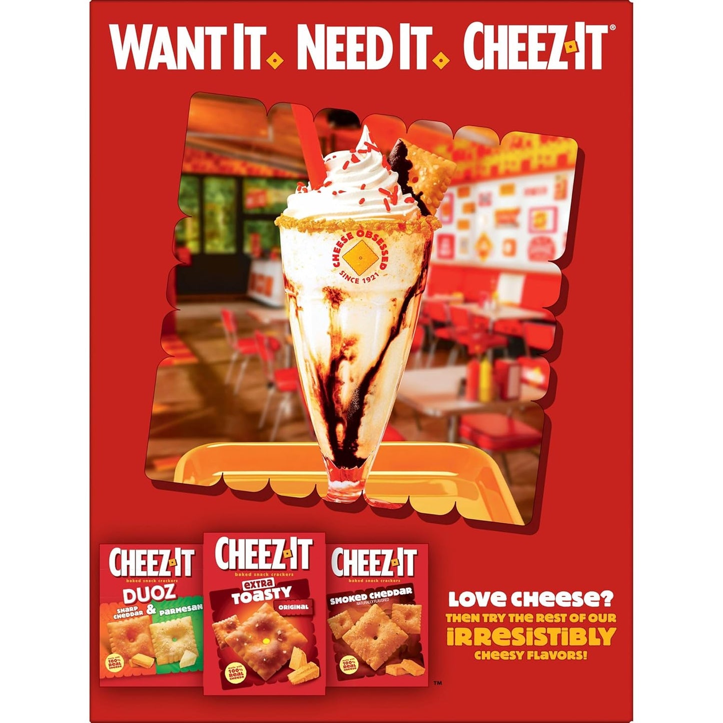 Cheez-It Snack Mix, Lunch Snacks, Family Size, Original, 17.8oz Box (1 Box) (Pack of 2)