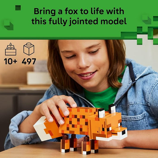 LEGO Minecraft The Fox Building & Pretend Play Toy for Boys & Girls - Poseable Video Game Character for Kids, Ages 10+ - Room Decor for Gaming Fans - Gift Idea for Birthdays - 21588