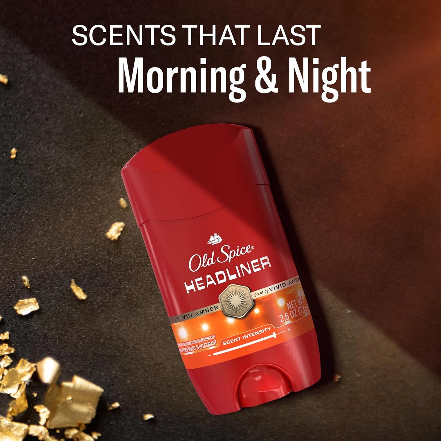 Old Spice Antiperspirant Deodorant for Men, 24/7 Sweat & Odor Protection, 24/7 Signature Scent & Lasting Freshness, Invisible Solid, Headliner with Black Currant, Leather, & Amber Scent, 2.6 oz