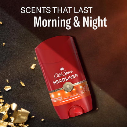 Old Spice Antiperspirant Deodorant for Men, 24/7 Sweat & Odor Protection, 24/7 Signature Scent & Lasting Freshness, Invisible Solid, Headliner with Black Currant, Leather, & Amber Scent, 2.6 oz