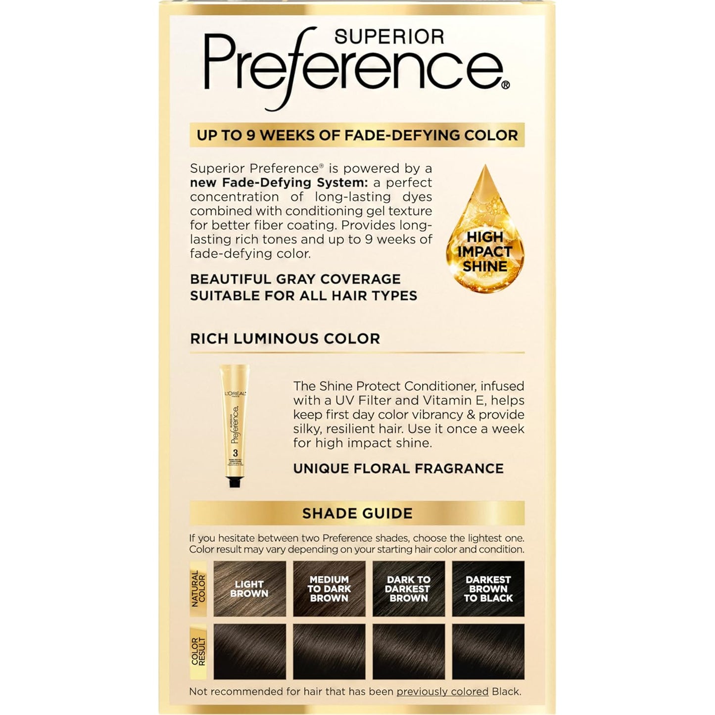 L'Oréal Paris Superior Preference Luminous Fade-Defying Permanent Hair Color, Hair Dye For Up to 9 Weeks of Radiance, Soft Black 3, 1 Hair Dye Kit