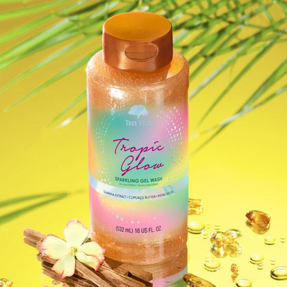 Tree Hut Tropic Glow Body Wash, Hydrating & Moisturizing Shower Gel with Shea Butter & Essential Oils, Soft Smooth Glowing Skin, Gentle Cleanser For All Skin Types, Self Care Gifts for Women, 18 Fl Oz
