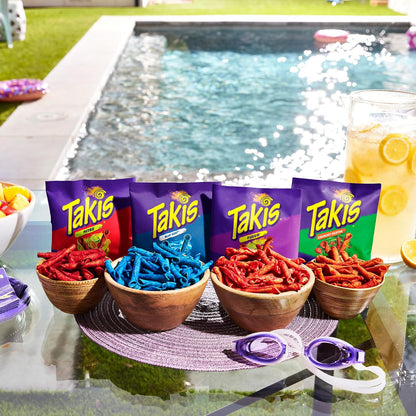 Takis Assorted Variety Pack Rolled Tortilla Chips, 18 Count | (5) Fuego, (5) Blue Heat, (4) Nitro, (4) Crunchy Fajita, Mild to Extremely Spicy, 1oz Individual Bags for Snacking